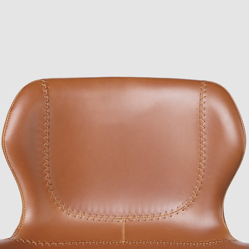 Faux Leather Barstool Adjustable Height Swivel Barstool with Footrest