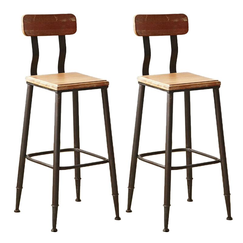 Industrial Metal Dining Stools Armless Bar Stools with Footrest