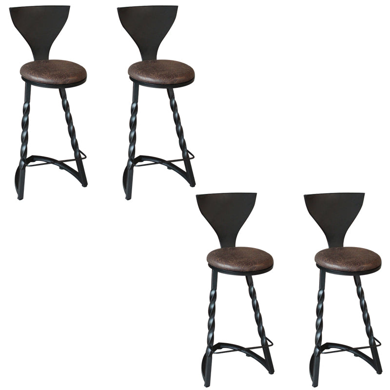 Industrial Metal Dining Stools Armless Bar Stools with Footrest