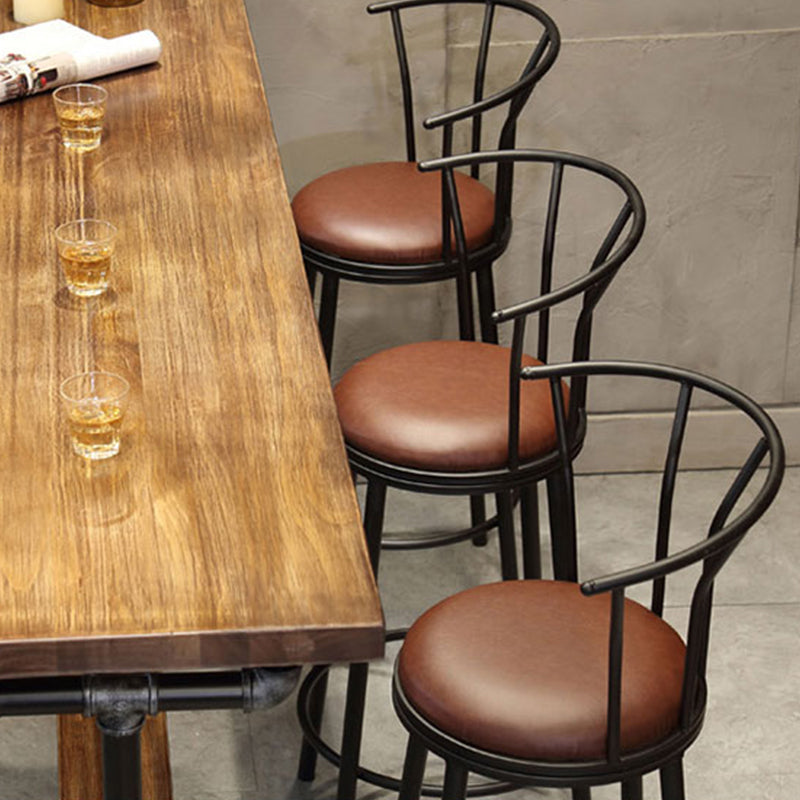 Industrial Metal Dining Stools Armless Bar Stools with Footrest