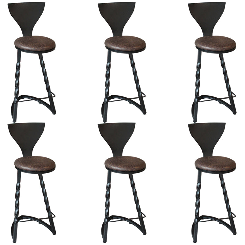 Industrial Metal Dining Stools Armless Bar Stools with Footrest