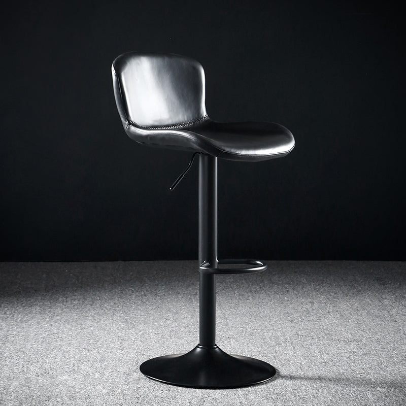 Faux Leather Barstools Adjustable Height Swivel Barstool with Footrest