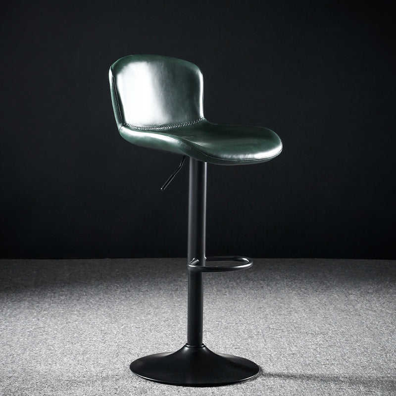Faux Leather Barstools Adjustable Height Swivel Barstool with Footrest