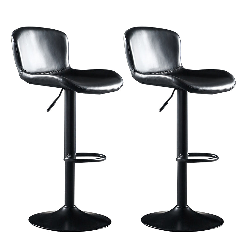 Faux Leather Barstools Adjustable Height Swivel Barstool with Footrest