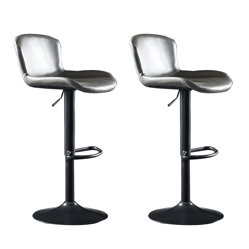 Faux Leather Barstools Adjustable Height Swivel Barstool with Footrest