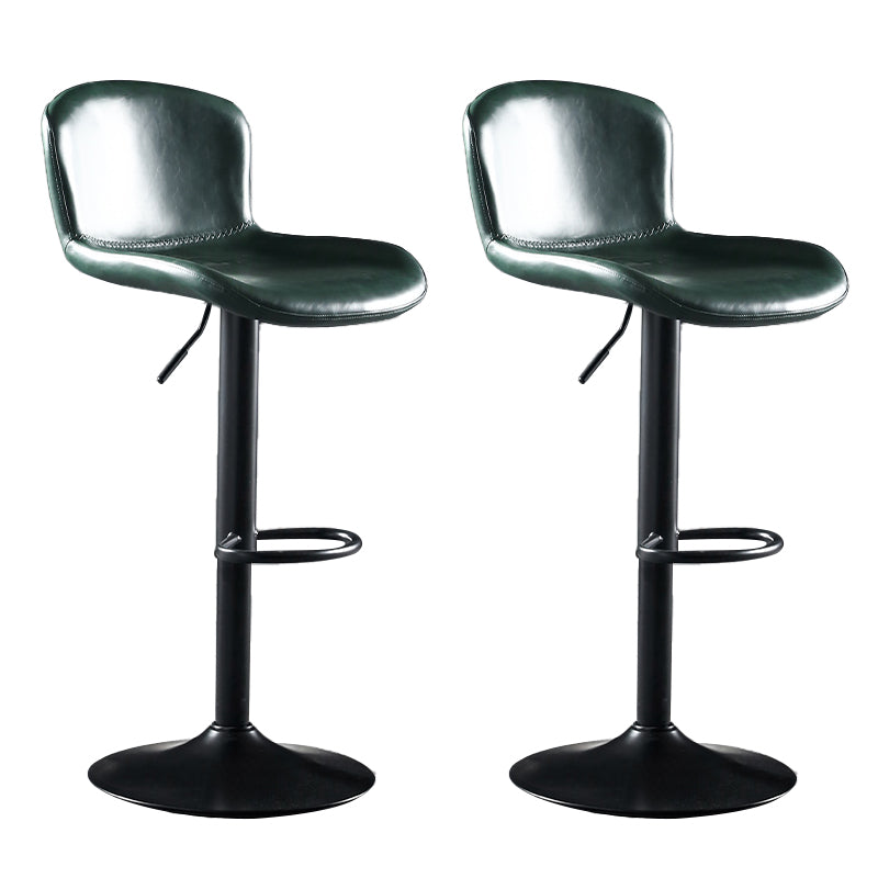 Faux Leather Barstools Adjustable Height Swivel Barstool with Footrest