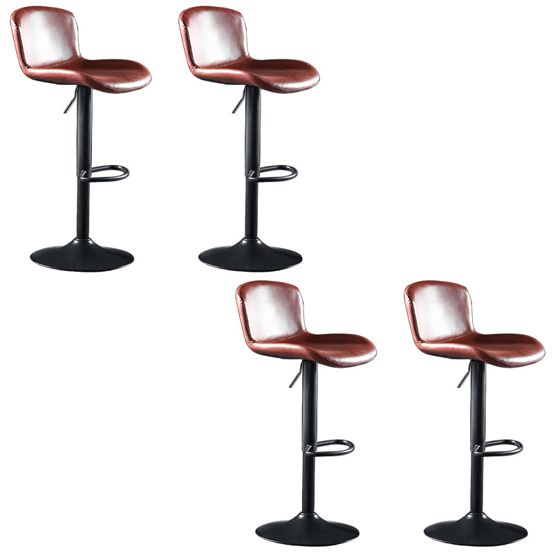 Faux Leather Barstools Adjustable Height Swivel Barstool with Footrest