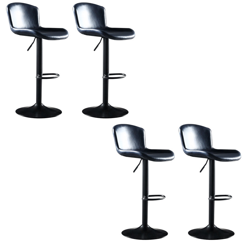 Faux Leather Barstools Adjustable Height Swivel Barstool with Footrest