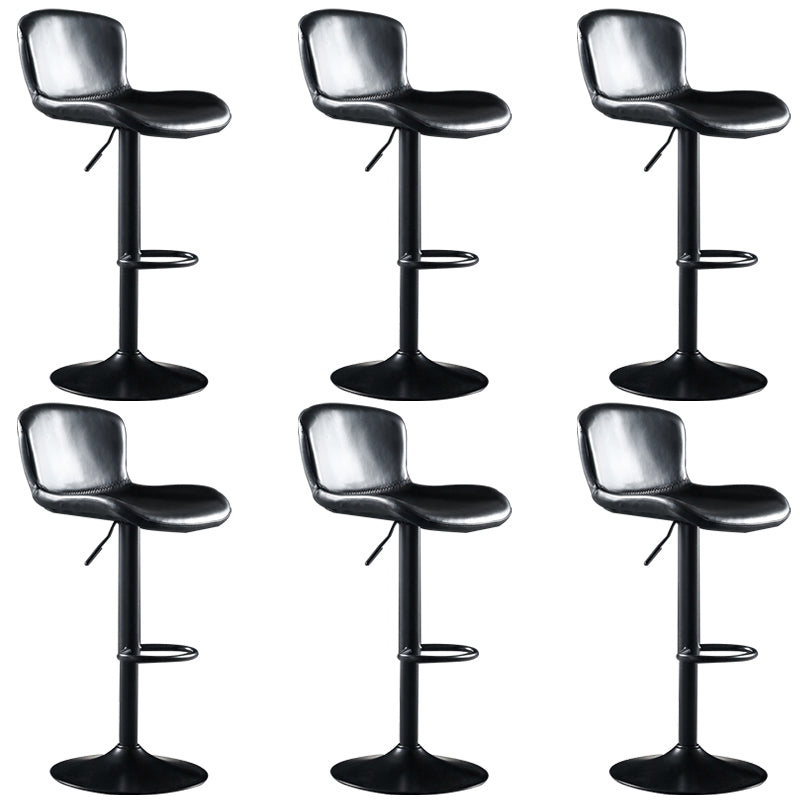 Faux Leather Barstools Adjustable Height Swivel Barstool with Footrest