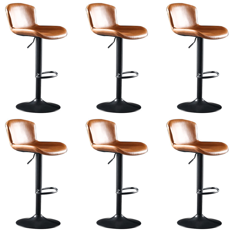 Faux Leather Barstools Adjustable Height Swivel Barstool with Footrest