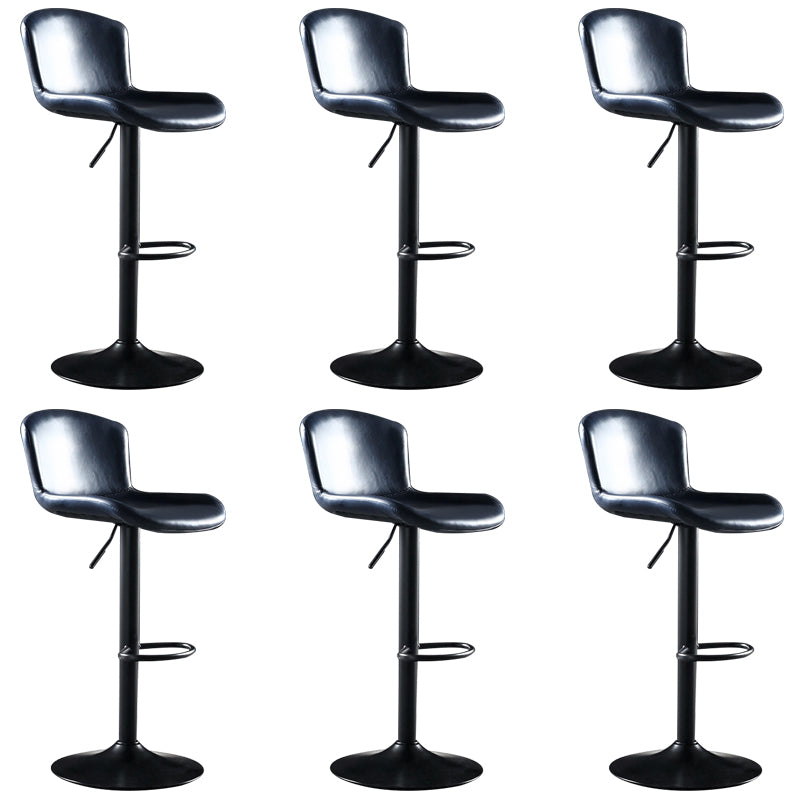 Faux Leather Barstools Adjustable Height Swivel Barstool with Footrest