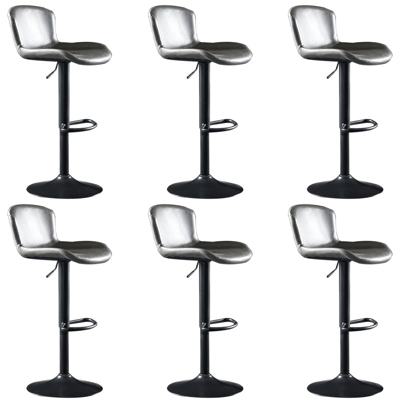 Faux Leather Barstools Adjustable Height Swivel Barstool with Footrest