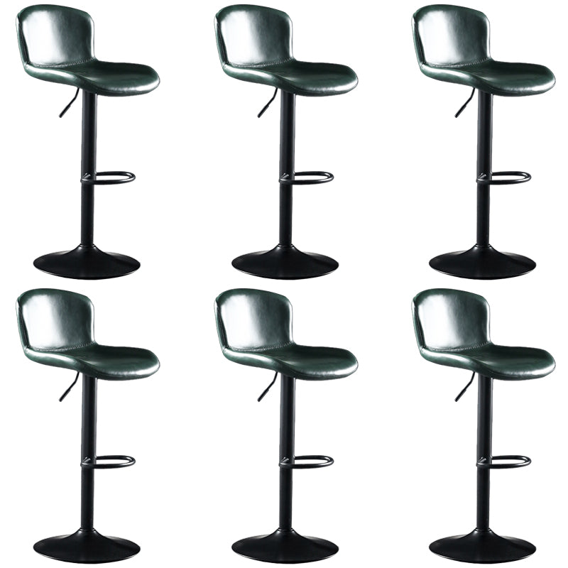Faux Leather Barstools Adjustable Height Swivel Barstool with Footrest