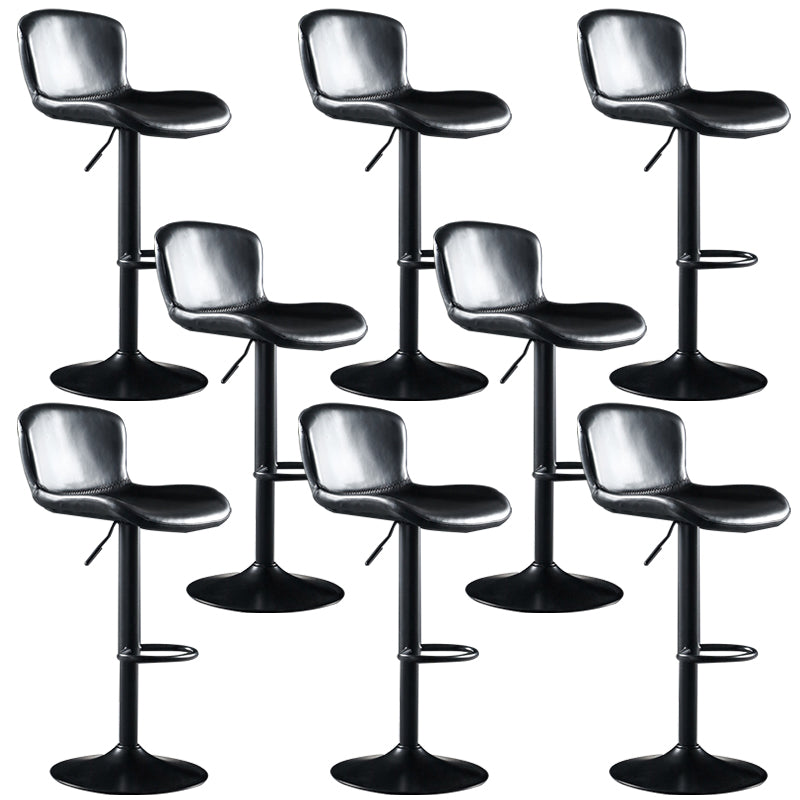 Faux Leather Barstools Adjustable Height Swivel Barstool with Footrest