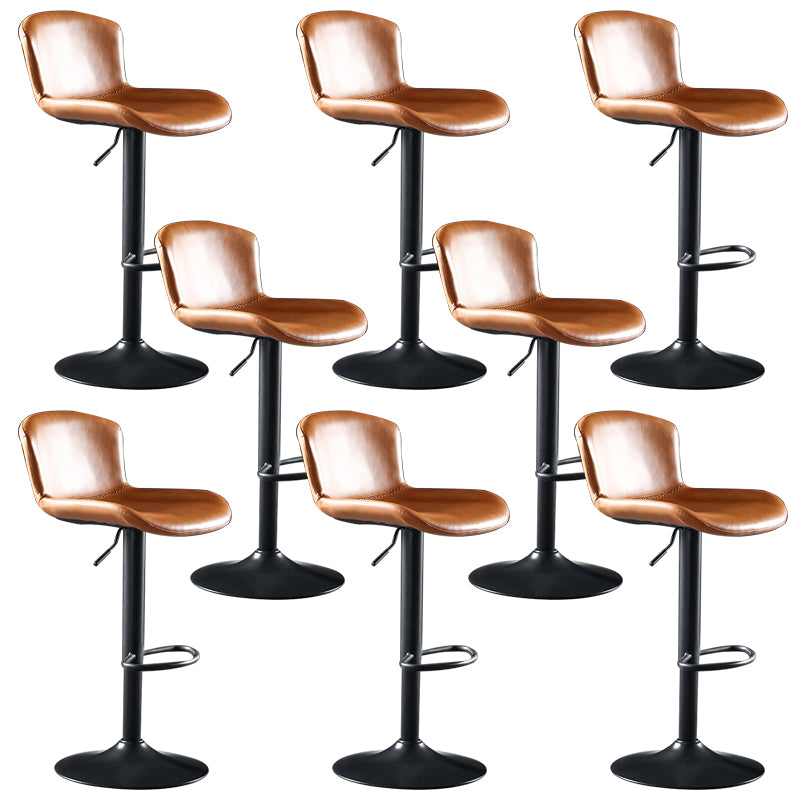Faux Leather Barstools Adjustable Height Swivel Barstool with Footrest