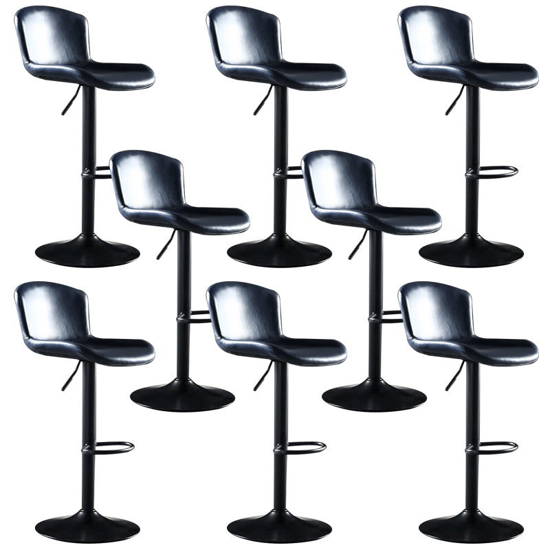 Faux Leather Barstools Adjustable Height Swivel Barstool with Footrest