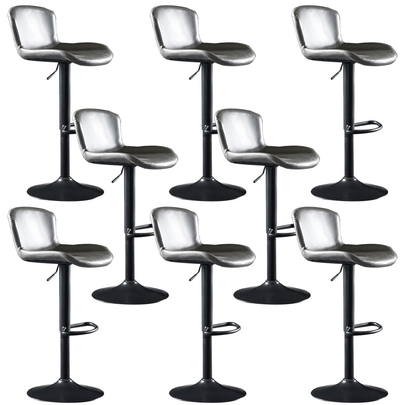 Faux Leather Barstools Adjustable Height Swivel Barstool with Footrest