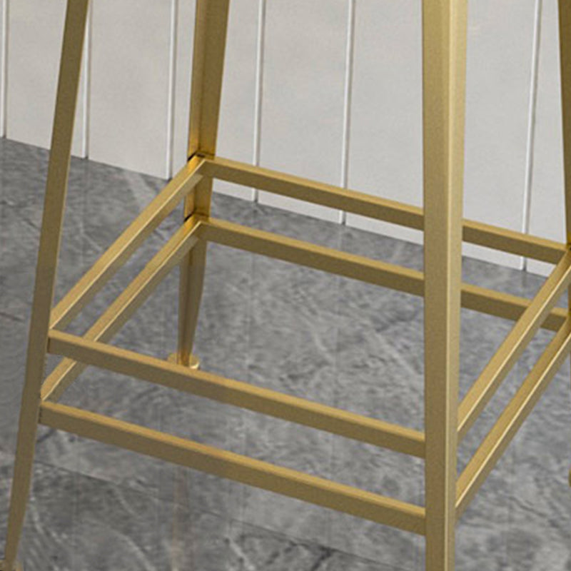 Faux Leather Dining Stools Square Bar Stools with Metal Base