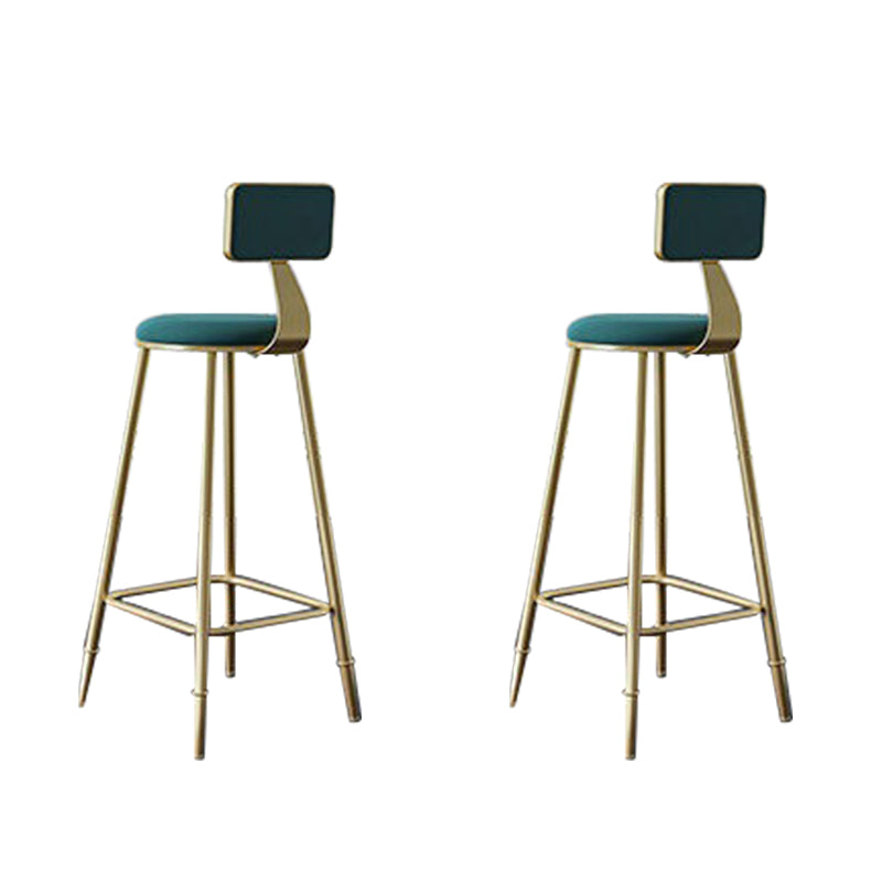 Low Back Upholstered Dining Stools Round Bar Stools with Footrest