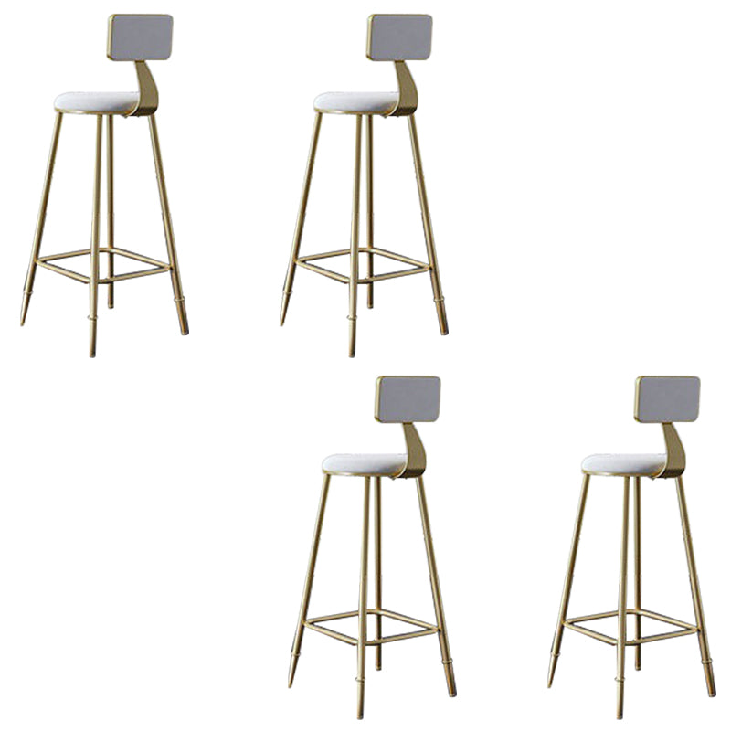Low Back Upholstered Dining Stools Round Bar Stools with Footrest