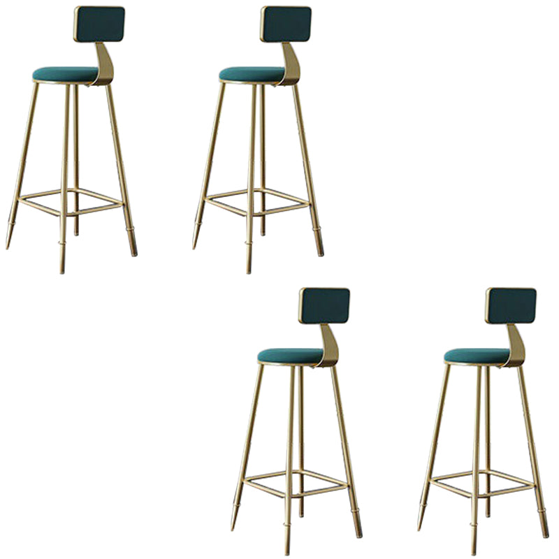 Low Back Upholstered Dining Stools Round Bar Stools with Footrest