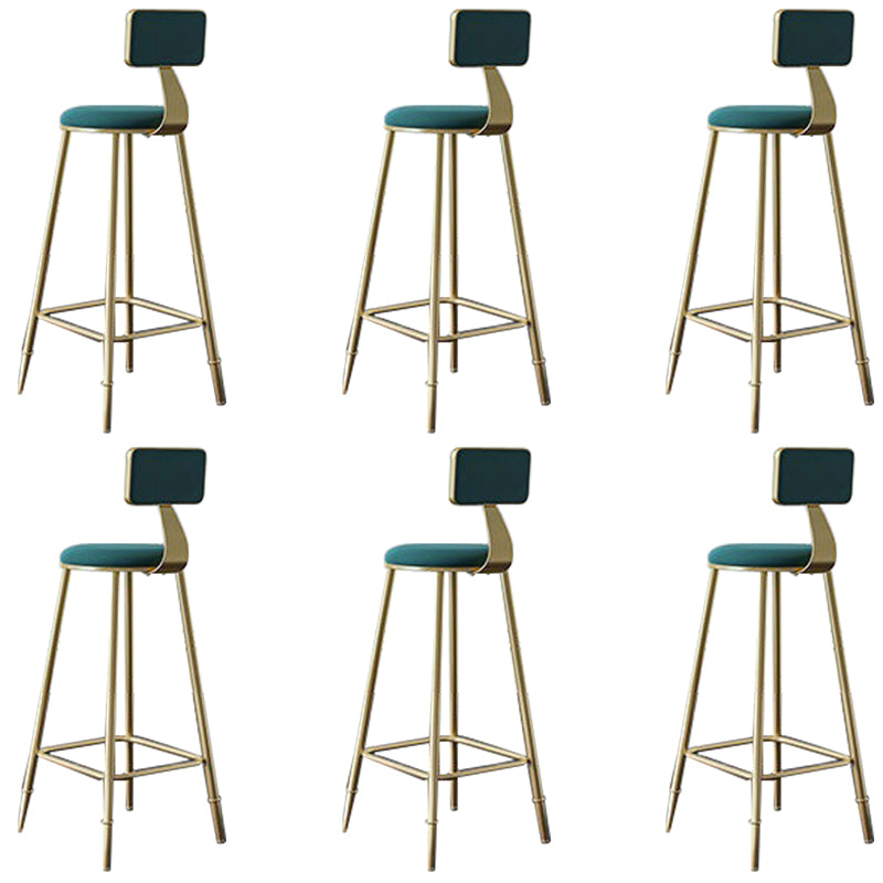 Low Back Upholstered Dining Stools Round Bar Stools with Footrest