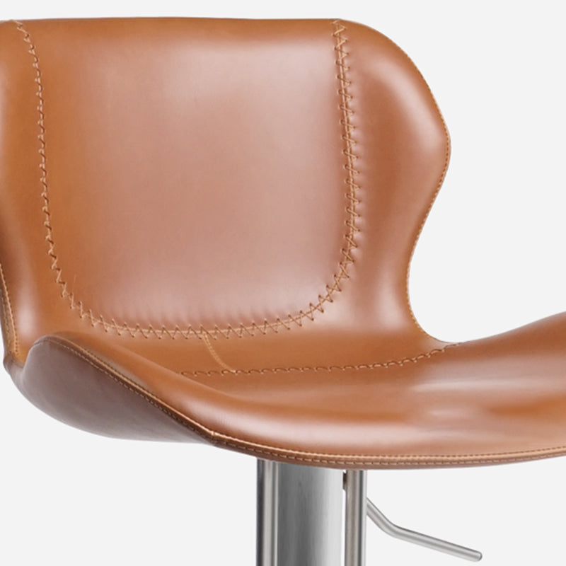 Modern Faux Leather Barstools Adjustable Height Swivel Barstools
