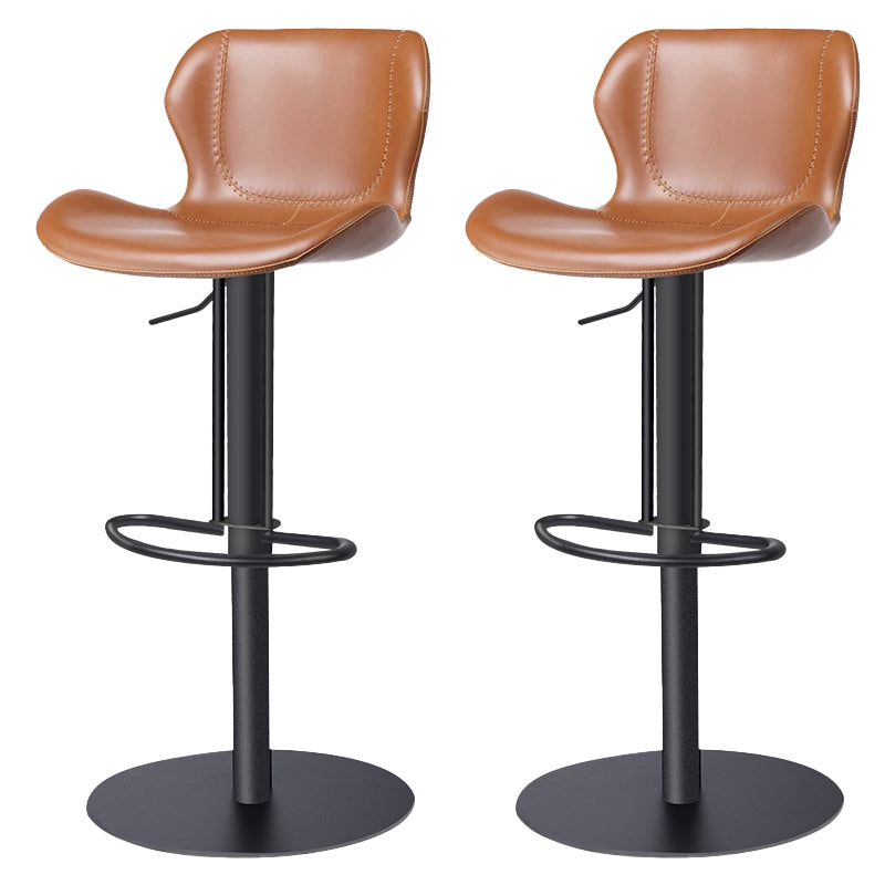 Modern Faux Leather Barstools Adjustable Height Swivel Barstools