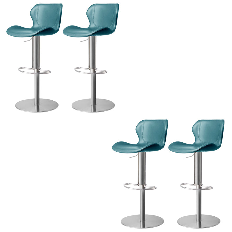 Modern Faux Leather Barstools Adjustable Height Swivel Barstools