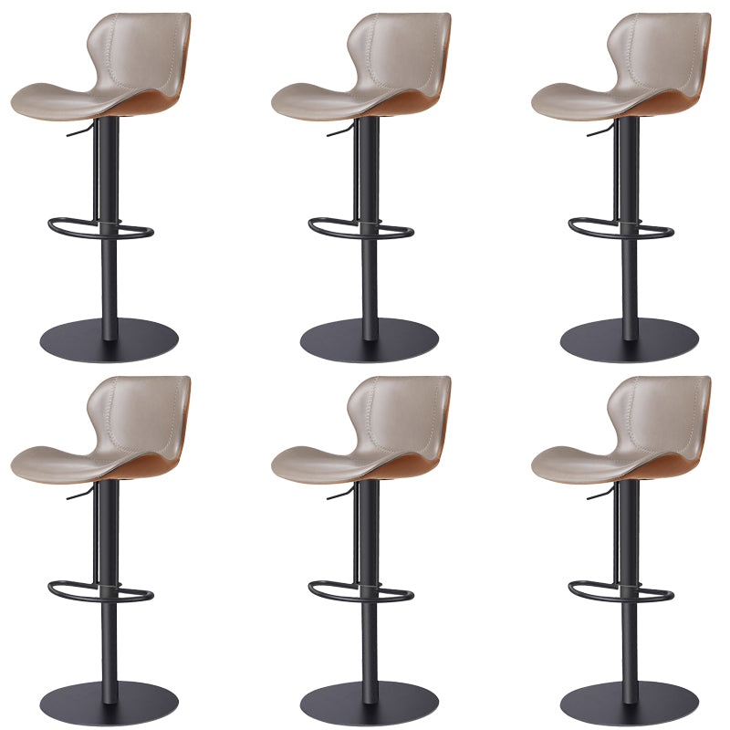 Modern Faux Leather Barstools Adjustable Height Swivel Barstools