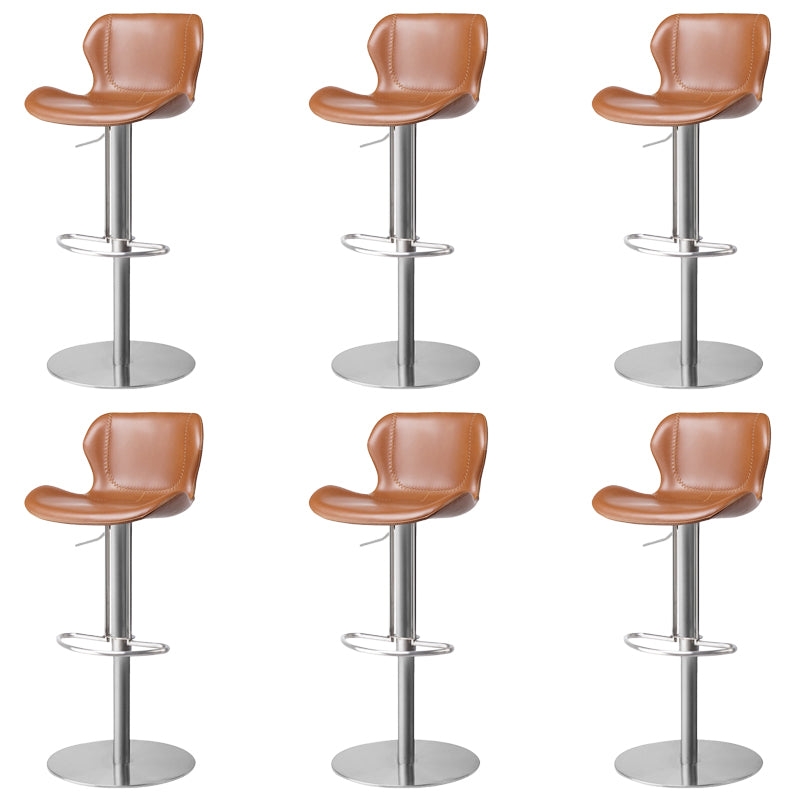 Modern Faux Leather Barstools Adjustable Height Swivel Barstools