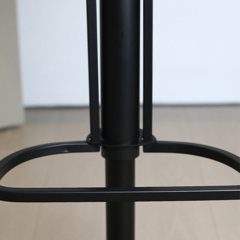 Faux Leather Barstools Adjustable Height Swivel Barstool with Metal Base