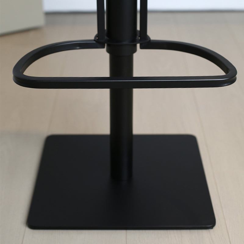 Faux Leather Barstools Adjustable Height Swivel Barstool with Metal Base