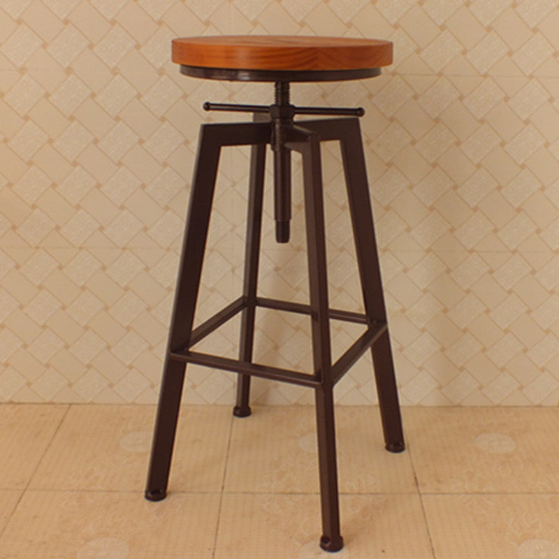 Industrial Armless Rotatable Counter Stool Iron Cafe Bar Stool with Pedal