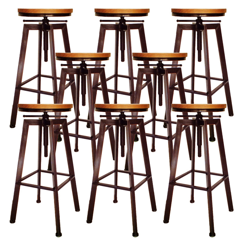 Industrial Armless Rotatable Counter Stool Iron Cafe Bar Stool with Pedal