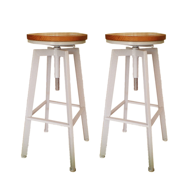 Industrial Armless Rotatable Counter Stool Iron Cafe Bar Stool with Pedal