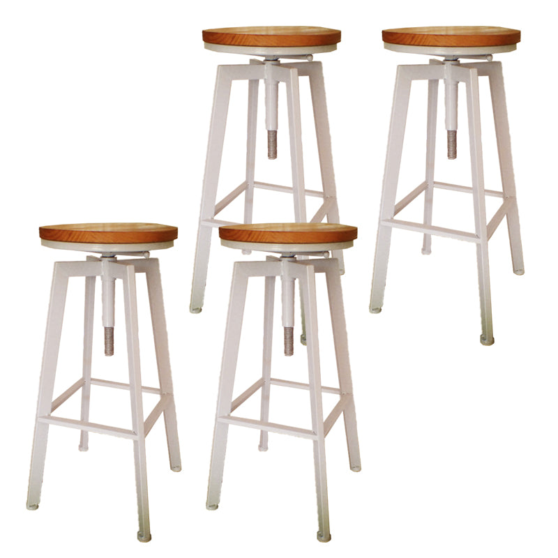 Industrial Armless Rotatable Counter Stool Iron Cafe Bar Stool with Pedal