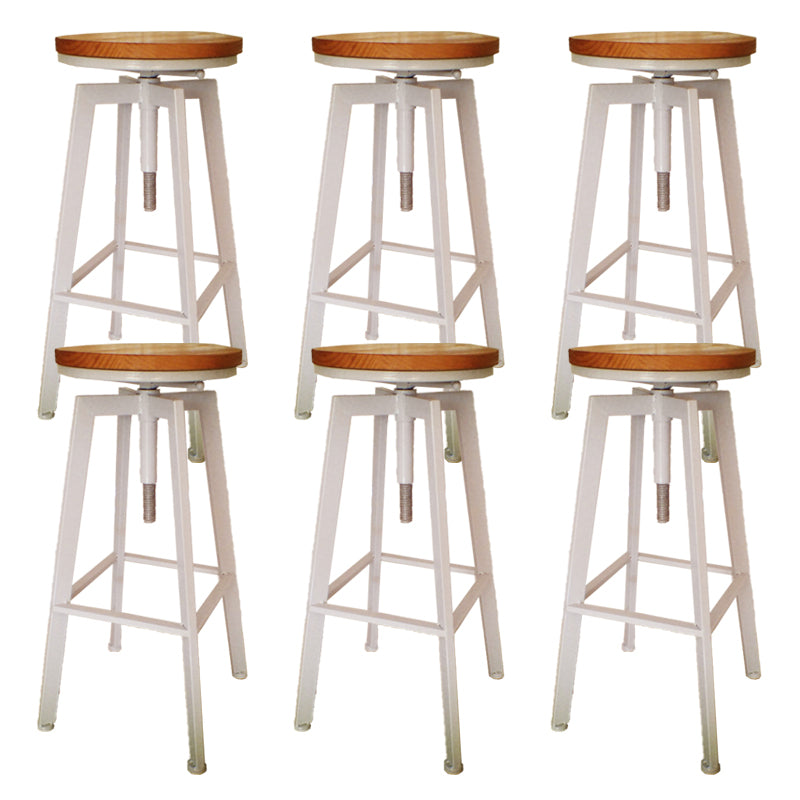 Industrial Armless Rotatable Counter Stool Iron Cafe Bar Stool with Pedal
