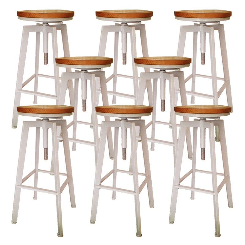 Industrial Armless Rotatable Counter Stool Iron Cafe Bar Stool with Pedal