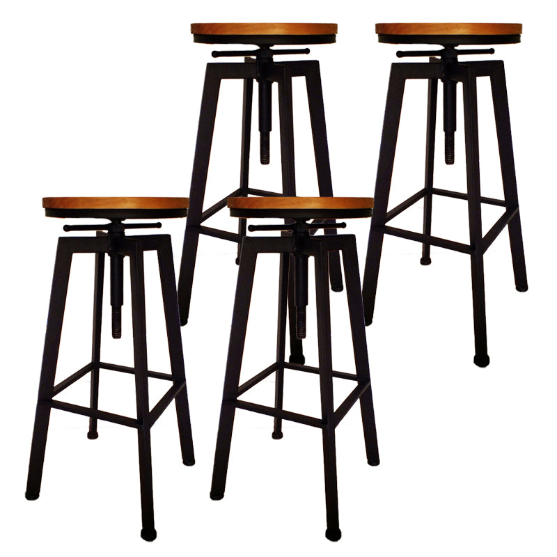 Industrial Armless Rotatable Counter Stool Iron Cafe Bar Stool with Pedal