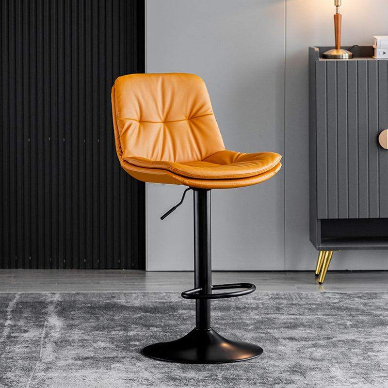 Swivel Adjustable Height Bar Stool Industrial Faux Leather Bristol with Footrest