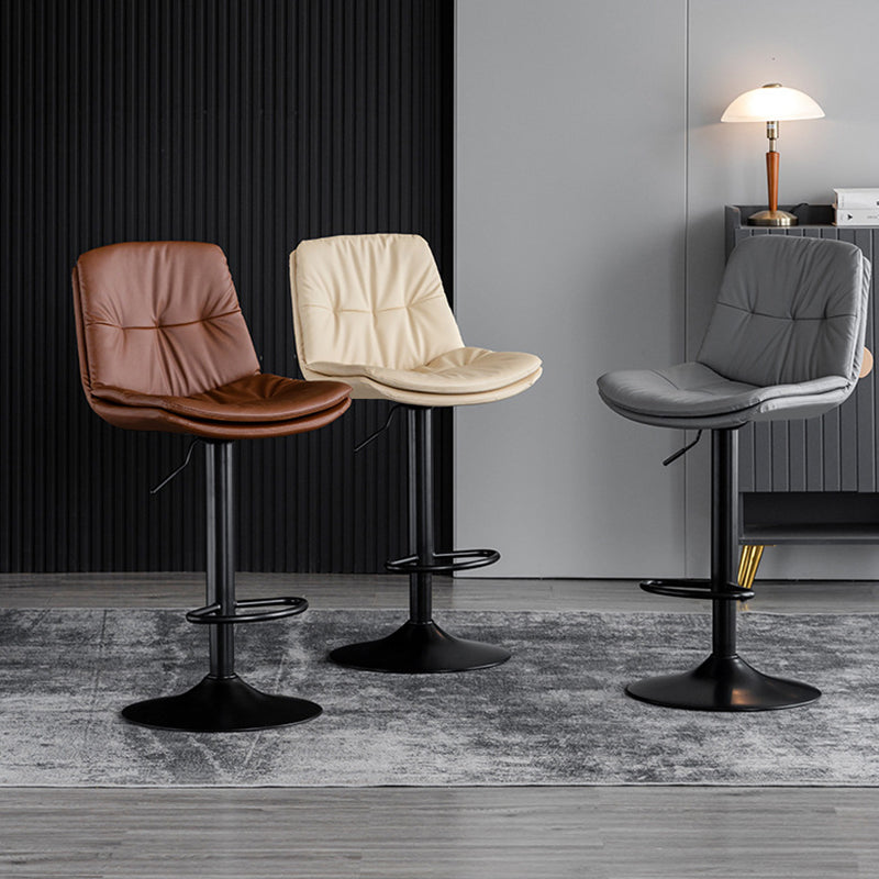 Swivel Adjustable Height Bar Stool Industrial Faux Leather Bristol with Footrest