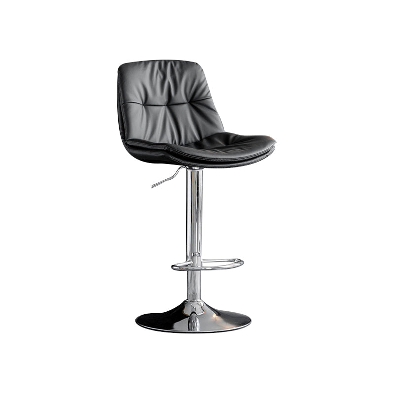 Swivel Adjustable Height Bar Stool Industrial Faux Leather Bristol with Footrest