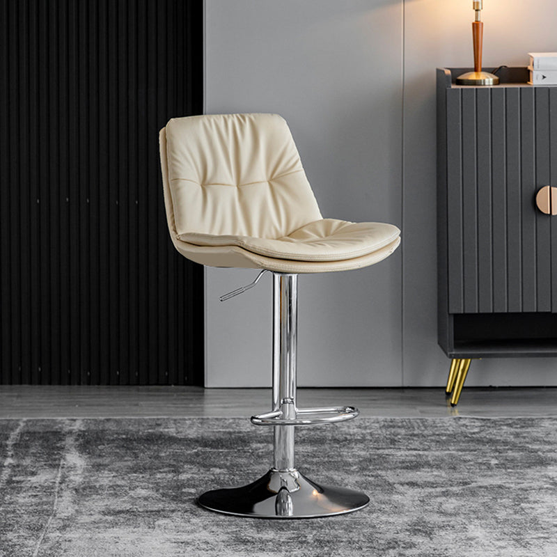 Swivel Adjustable Height Bar Stool Industrial Faux Leather Bristol with Footrest