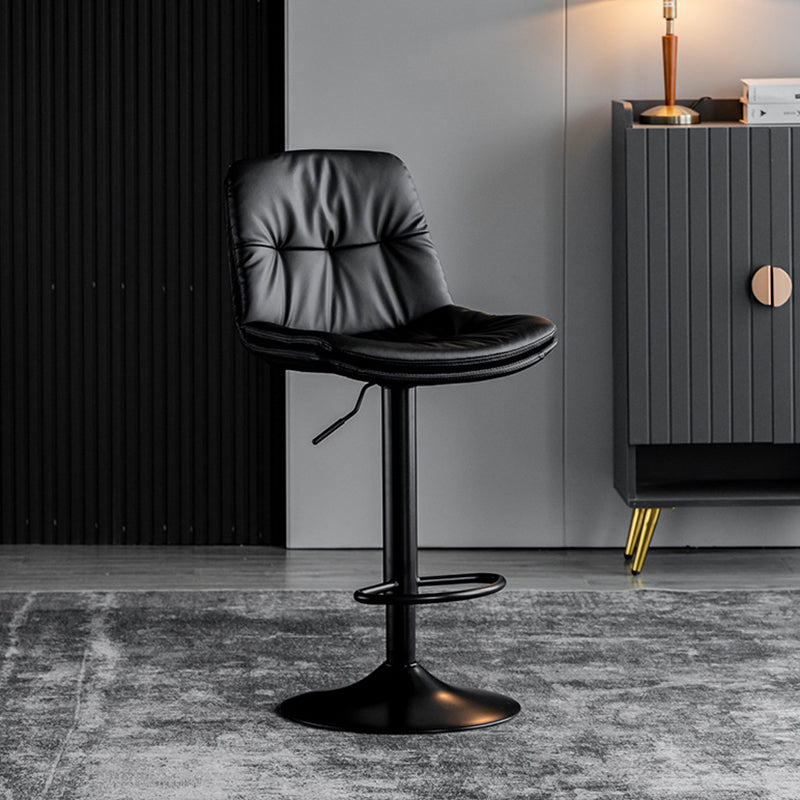 Swivel Adjustable Height Bar Stool Industrial Faux Leather Bristol with Footrest