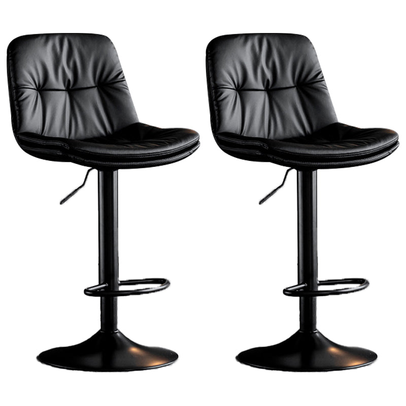 Swivel Adjustable Height Bar Stool Industrial Faux Leather Bristol with Footrest