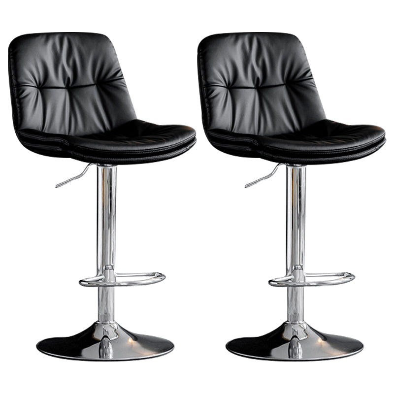 Swivel Adjustable Height Bar Stool Industrial Faux Leather Bristol with Footrest