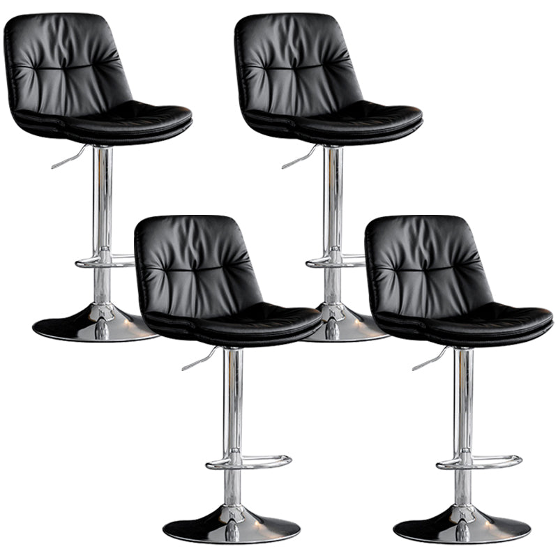 Swivel Adjustable Height Bar Stool Industrial Faux Leather Bristol with Footrest