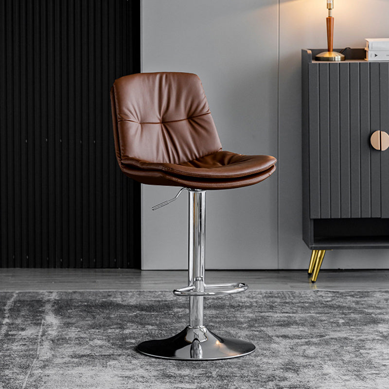 Swivel Adjustable Height Bar Stool Industrial Faux Leather Bristol with Footrest