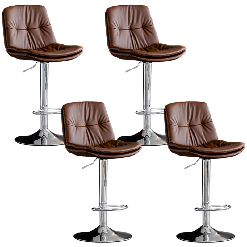 Swivel Adjustable Height Bar Stool Industrial Faux Leather Bristol with Footrest